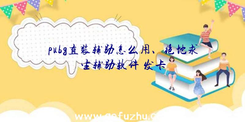 pubg直装辅助怎么用、绝地求生辅助软件