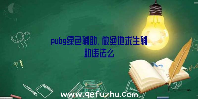 pubg绿色辅助、做绝地求生辅助违法么