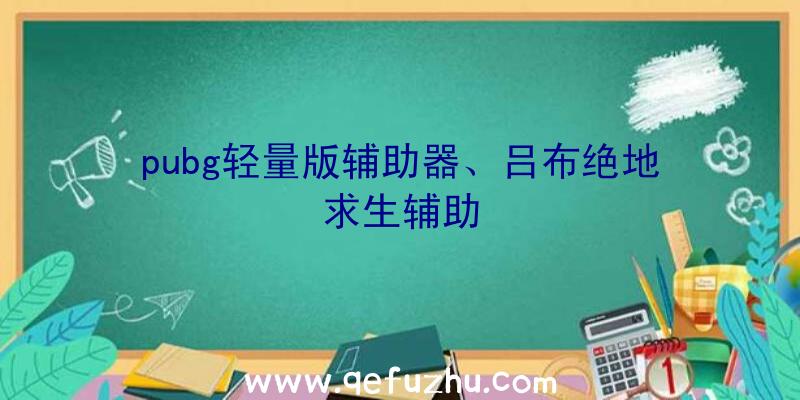 pubg轻量版辅助器、吕布绝地求生辅助