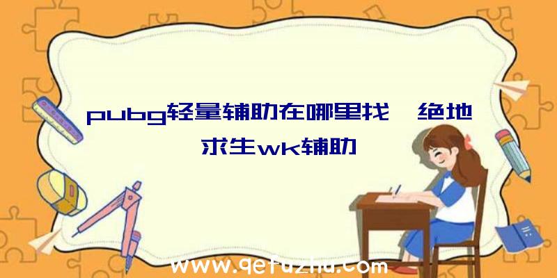 pubg轻量辅助在哪里找、绝地求生wk辅助