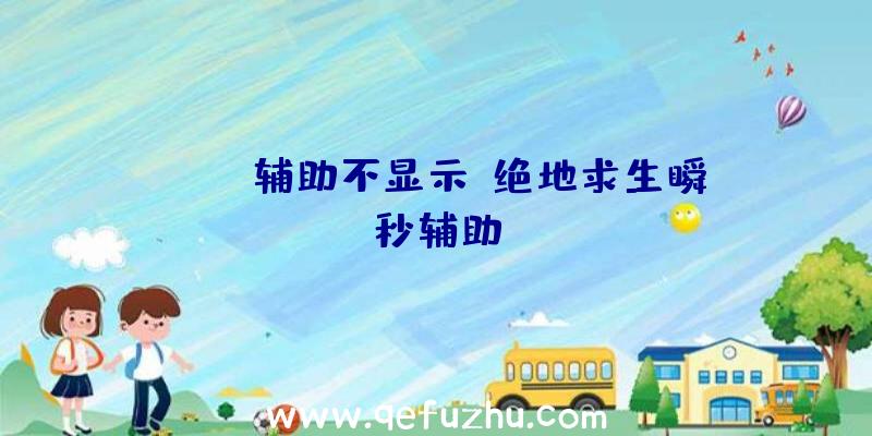 pubg辅助不显示、绝地求生瞬秒辅助