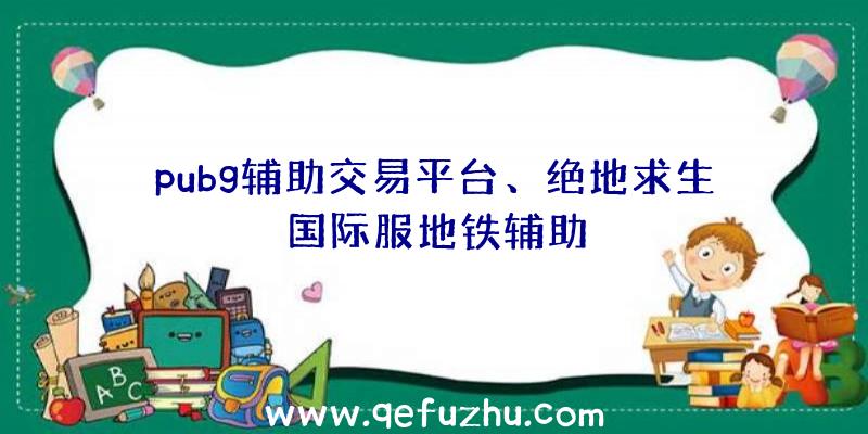 pubg辅助交易平台、绝地求生国际服地铁辅助