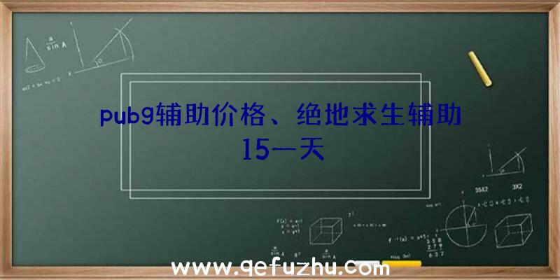 pubg辅助价格、绝地求生辅助15一天