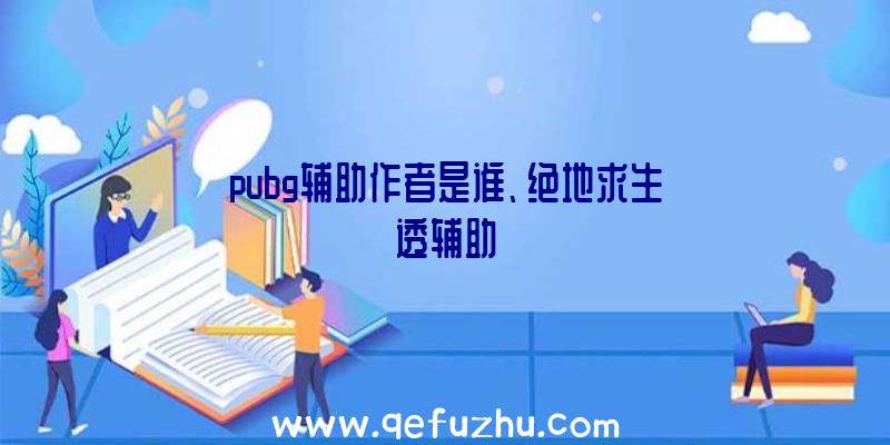 pubg辅助作者是谁、绝地求生透辅助