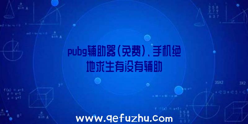 pubg辅助器(免费)、手机绝地求生有没有辅助