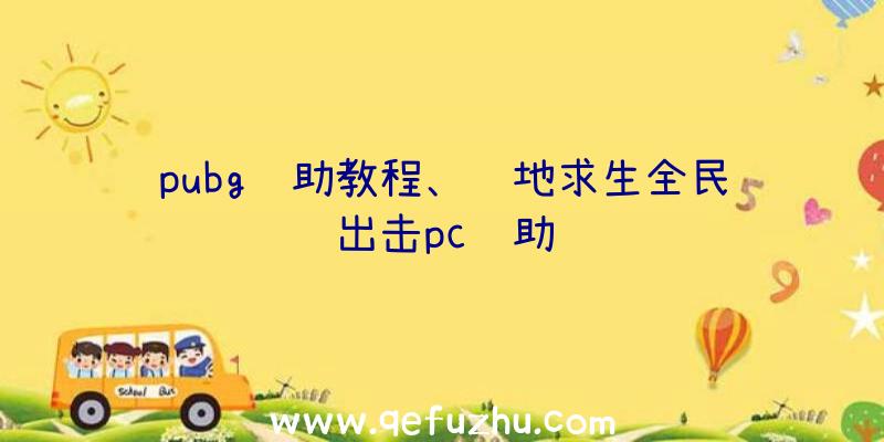 pubg辅助教程、绝地求生全民出击pc辅助