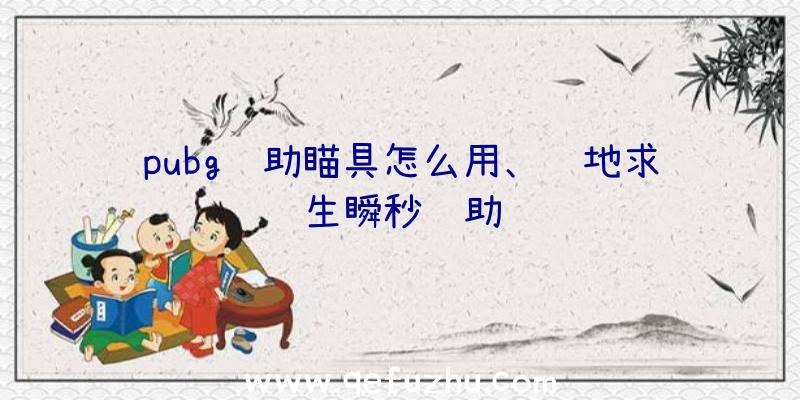 pubg辅助瞄具怎么用、绝地求生瞬秒辅助