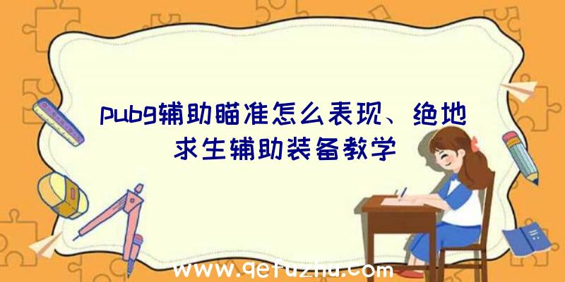 pubg辅助瞄准怎么表现、绝地求生辅助装备教学