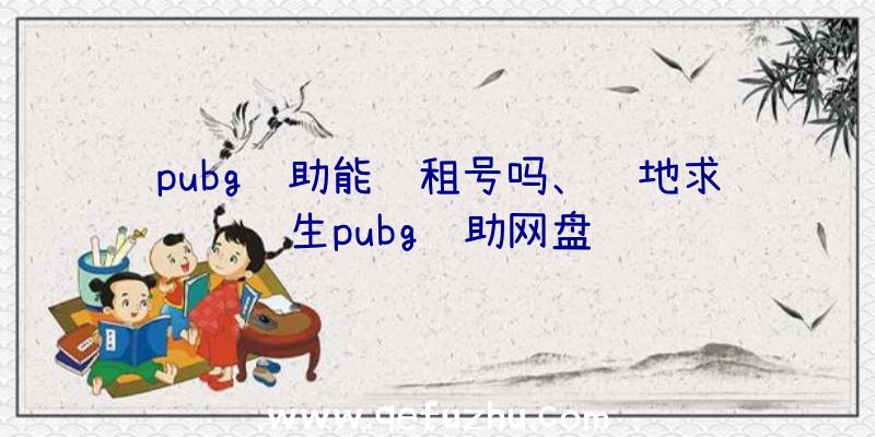 pubg辅助能过租号吗、绝地求生pubg辅助网盘