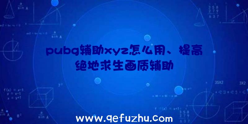 pubg辅助xyz怎么用、提高绝地求生画质辅助