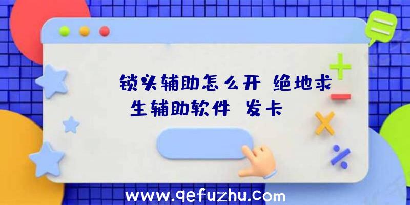 pubg锁头辅助怎么开、绝地求生辅助软件