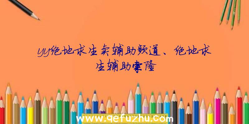 yy绝地求生卖辅助频道、绝地求生辅助索隆