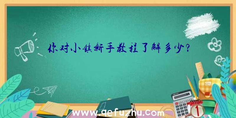 你对小镇新手教程了解多少？