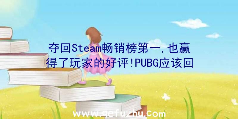 夺回Steam畅销榜第一,也赢得了玩家的好评!PUBG应该回