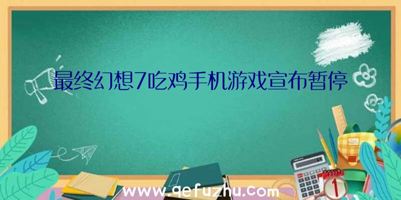 最终幻想7吃鸡手机游戏宣布暂停