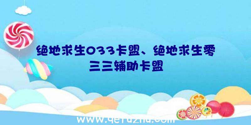 绝地求生033卡盟、绝地求生零三三辅助卡盟