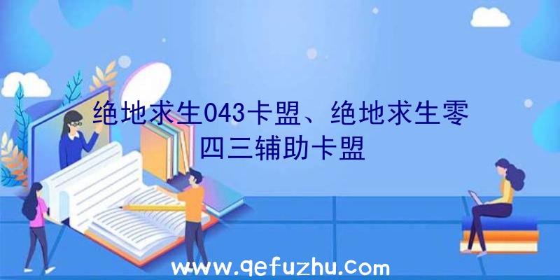 绝地求生043卡盟、绝地求生零四三辅助卡盟