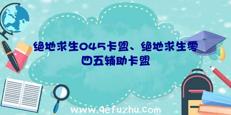 绝地求生045卡盟、绝地求生零四五辅助卡盟