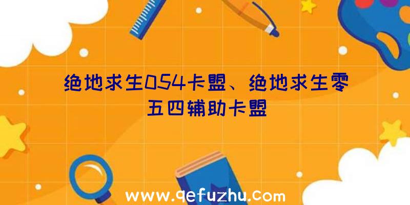 绝地求生054卡盟、绝地求生零五四辅助卡盟