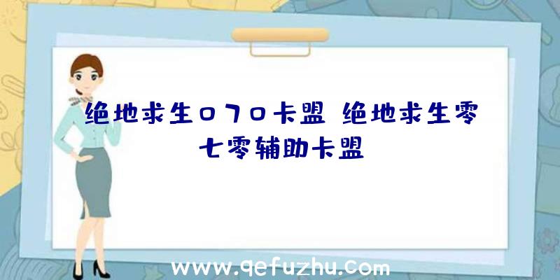 绝地求生070卡盟、绝地求生零七零辅助卡盟