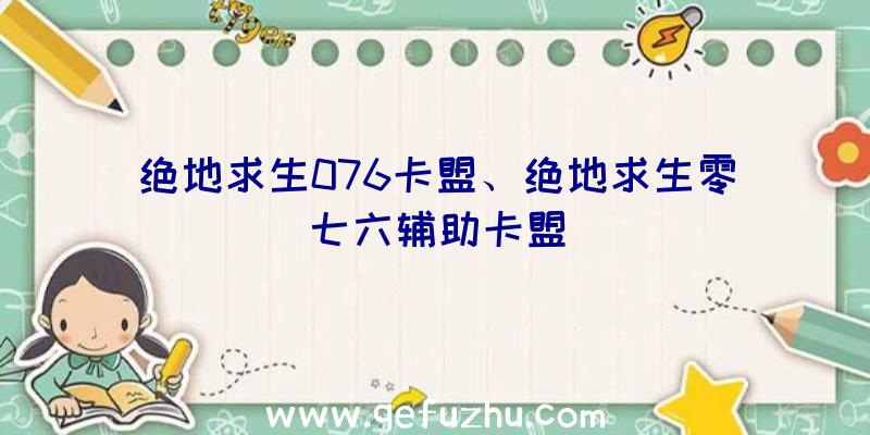 绝地求生076卡盟、绝地求生零七六辅助卡盟