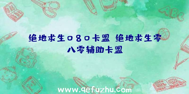 绝地求生080卡盟、绝地求生零八零辅助卡盟