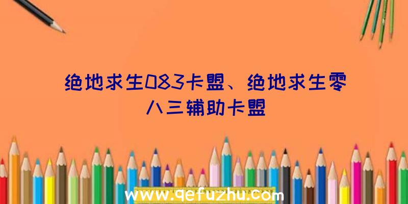 绝地求生083卡盟、绝地求生零八三辅助卡盟