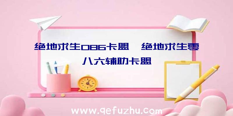 绝地求生086卡盟、绝地求生零八六辅助卡盟