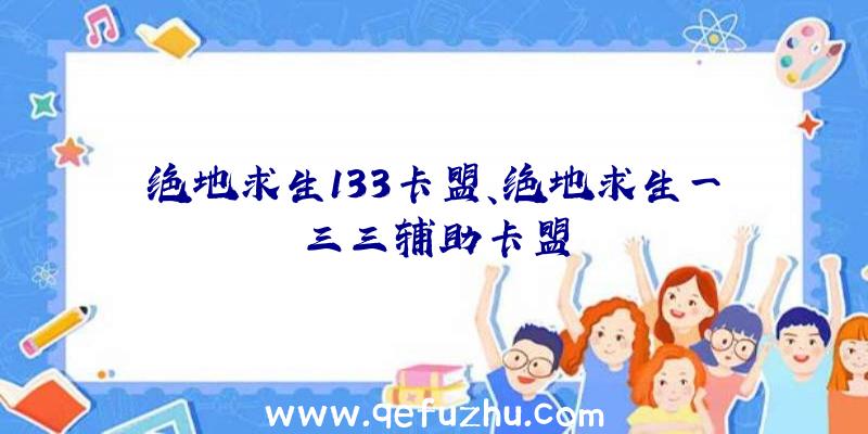 绝地求生133卡盟、绝地求生一三三辅助卡盟