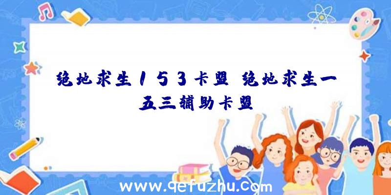 绝地求生153卡盟、绝地求生一五三辅助卡盟