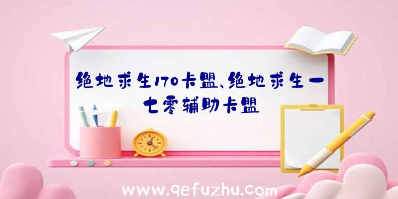 绝地求生170卡盟、绝地求生一七零辅助卡盟