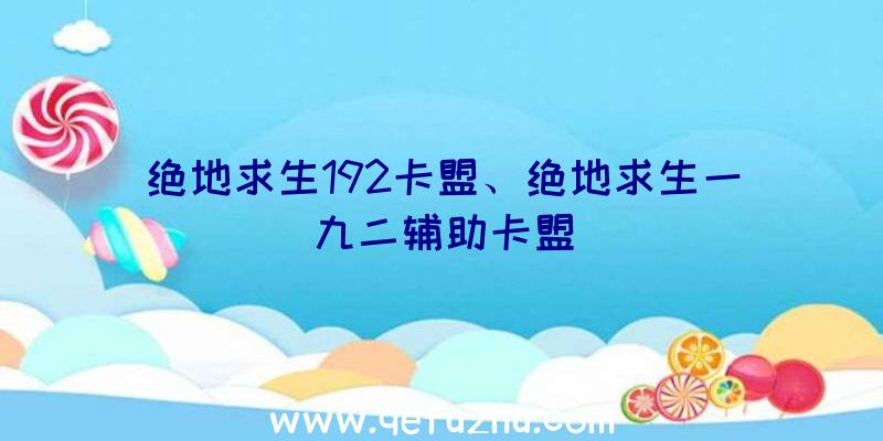 绝地求生192卡盟、绝地求生一九二辅助卡盟