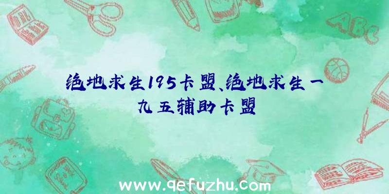 绝地求生195卡盟、绝地求生一九五辅助卡盟