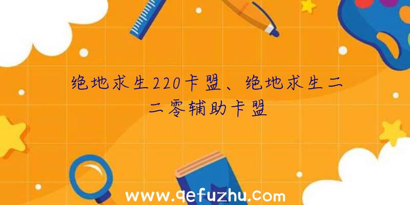 绝地求生220卡盟、绝地求生二二零辅助卡盟