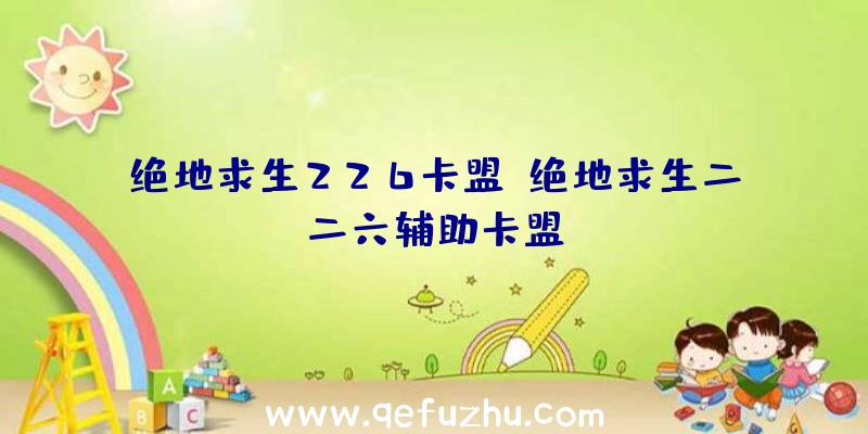 绝地求生226卡盟、绝地求生二二六辅助卡盟