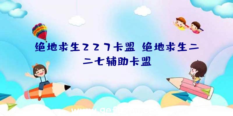 绝地求生227卡盟、绝地求生二二七辅助卡盟