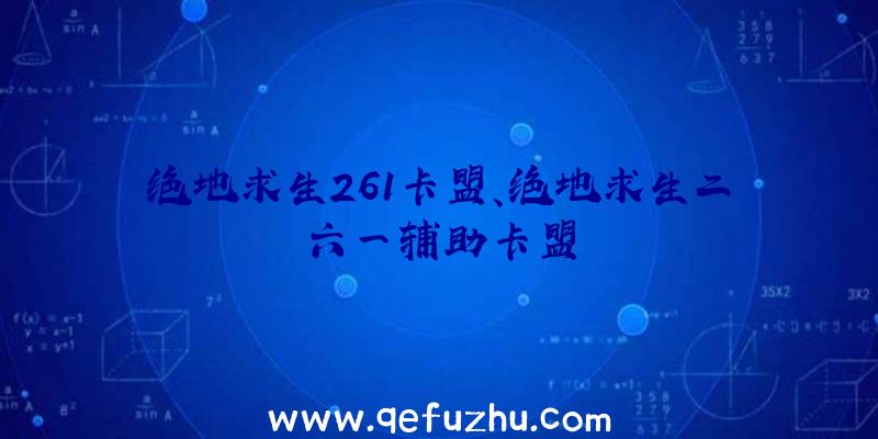 绝地求生261卡盟、绝地求生二六一辅助卡盟