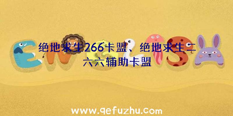 绝地求生266卡盟、绝地求生二六六辅助卡盟