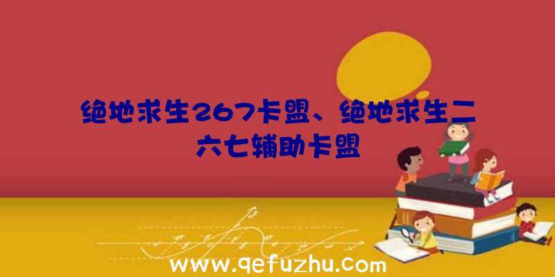 绝地求生267卡盟、绝地求生二六七辅助卡盟