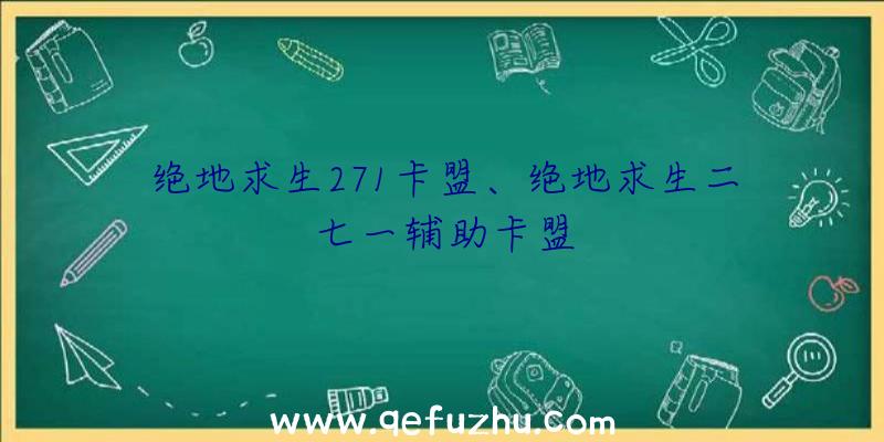 绝地求生271卡盟、绝地求生二七一辅助卡盟