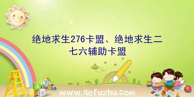 绝地求生276卡盟、绝地求生二七六辅助卡盟