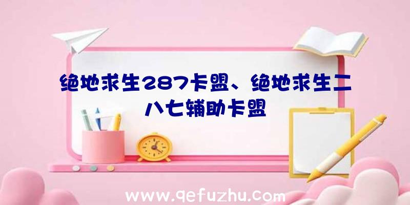 绝地求生287卡盟、绝地求生二八七辅助卡盟