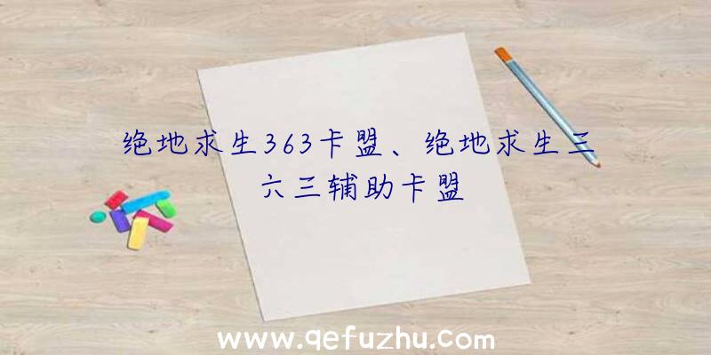 绝地求生363卡盟、绝地求生三六三辅助卡盟