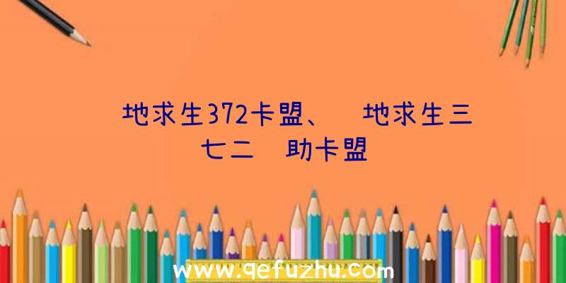 绝地求生372卡盟、绝地求生三七二辅助卡盟