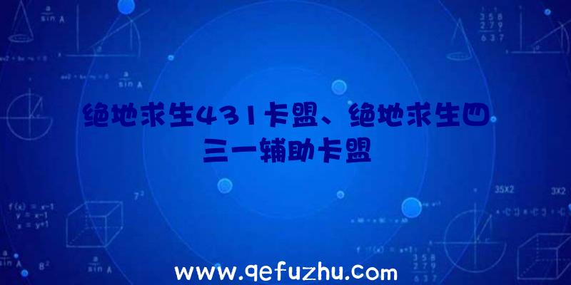 绝地求生431卡盟、绝地求生四三一辅助卡盟