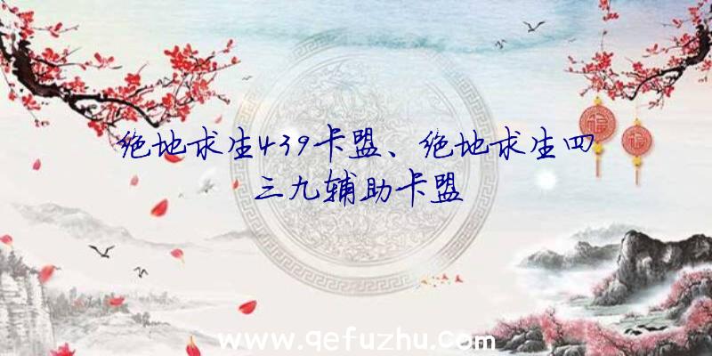 绝地求生439卡盟、绝地求生四三九辅助卡盟