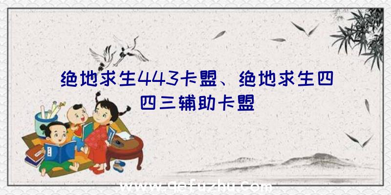 绝地求生443卡盟、绝地求生四四三辅助卡盟