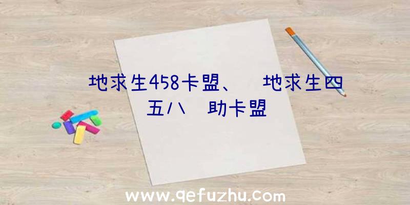 绝地求生458卡盟、绝地求生四五八辅助卡盟