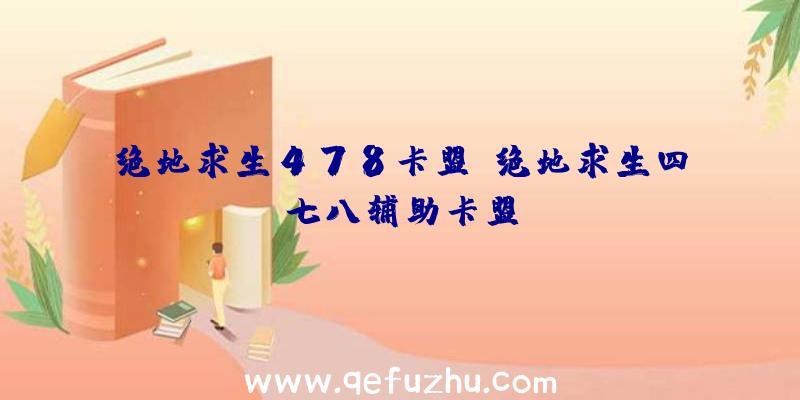 绝地求生478卡盟、绝地求生四七八辅助卡盟