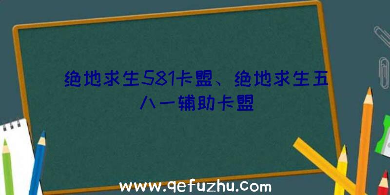 绝地求生581卡盟、绝地求生五八一辅助卡盟